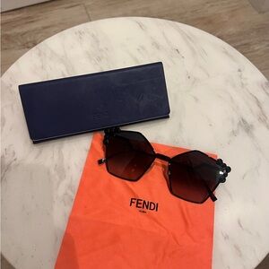 Fendi Black Sunglasses with Navy Case